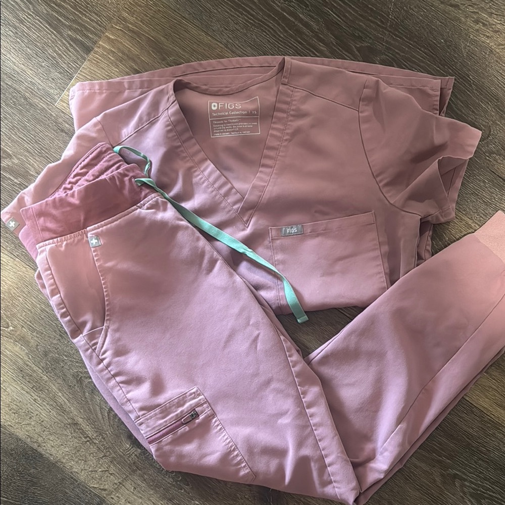 Figs Mauve Scrub Set XS